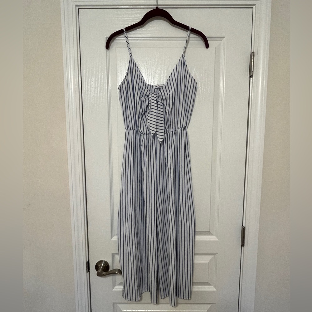 Blue & White Striped Jumpsuit